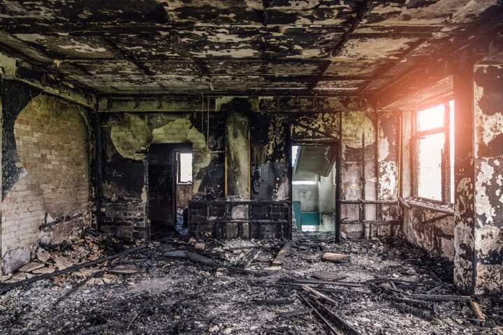A room is completely destroyed by a fire in a Santa Clara home.